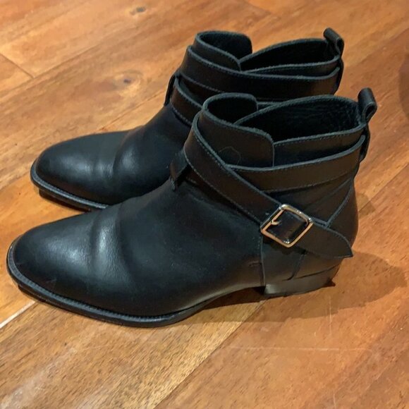 IRO black leather squared toe with silver coloured buckle in size 38 - Picture 3 of 13